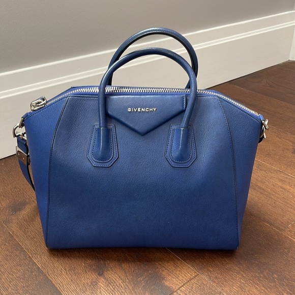 Givenchy Cobalt Blue Antigona Medium Grained Leather Bag Tote and Shoulder Bag - Picture 3 of 10